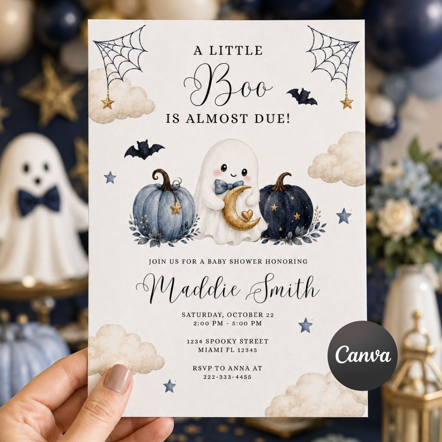Little Boo Baby Shower Invitation PLR