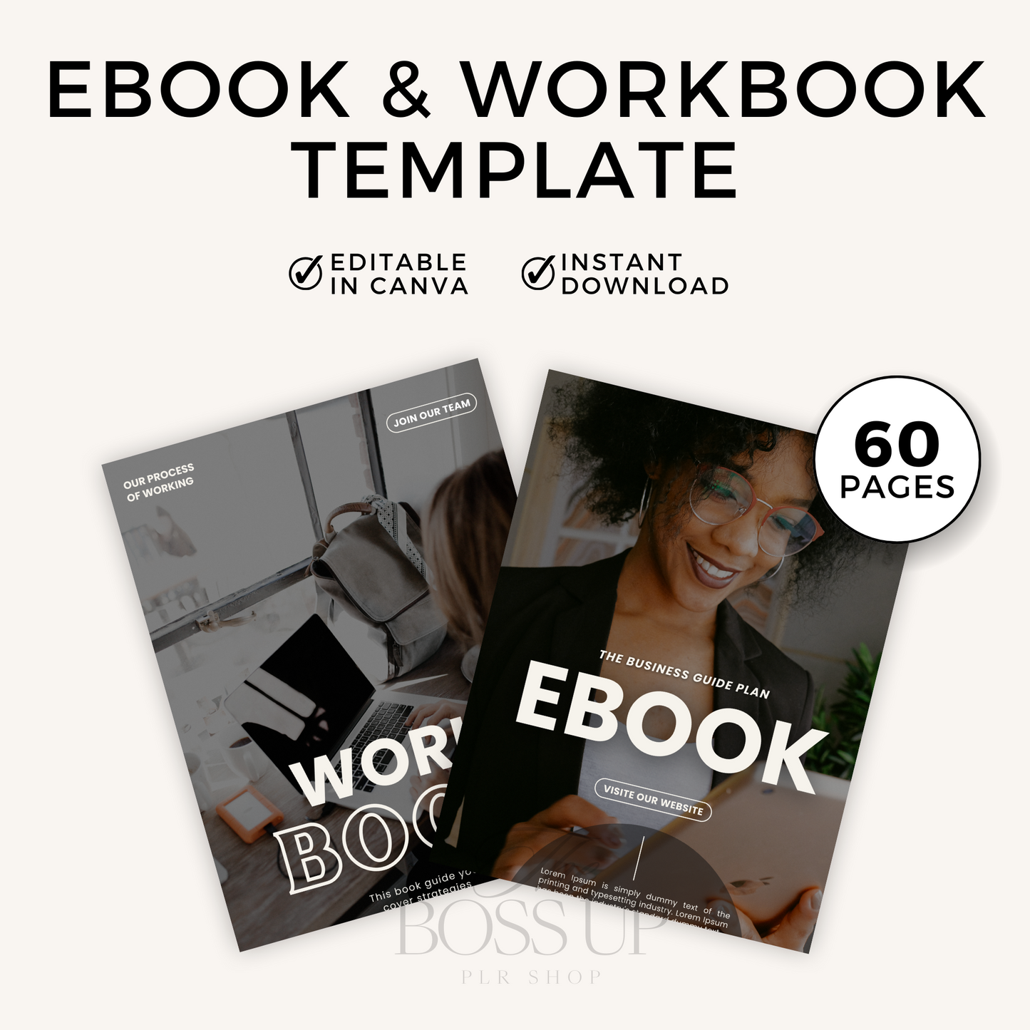 Canva Ebook & Workbook Template - 60 Pages (MRR)