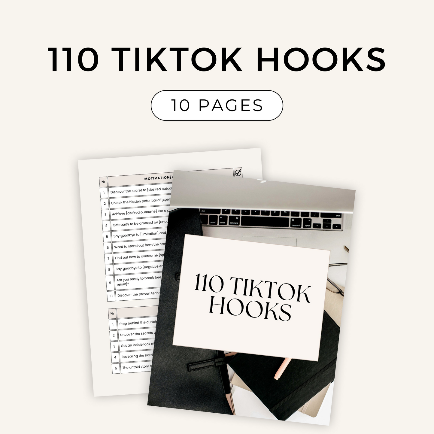 110 TikTok Hooks (PLR)