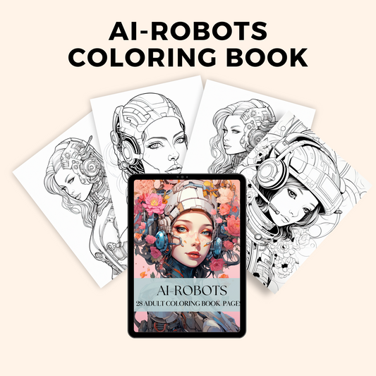 AI-Robots Coloring Book (PLR)