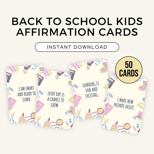 Kids Back to School Affirmation Cards (PLR)