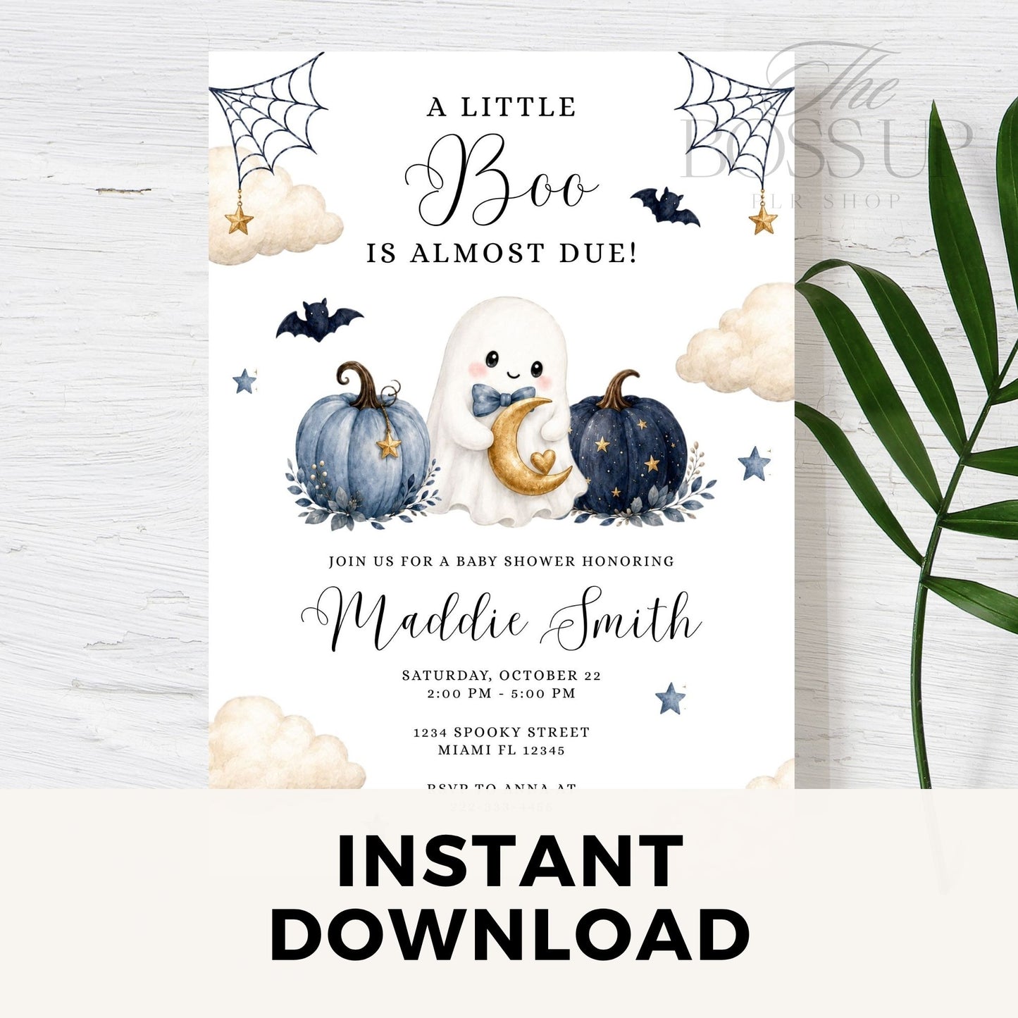 Little Boo Baby Shower Invitation PLR