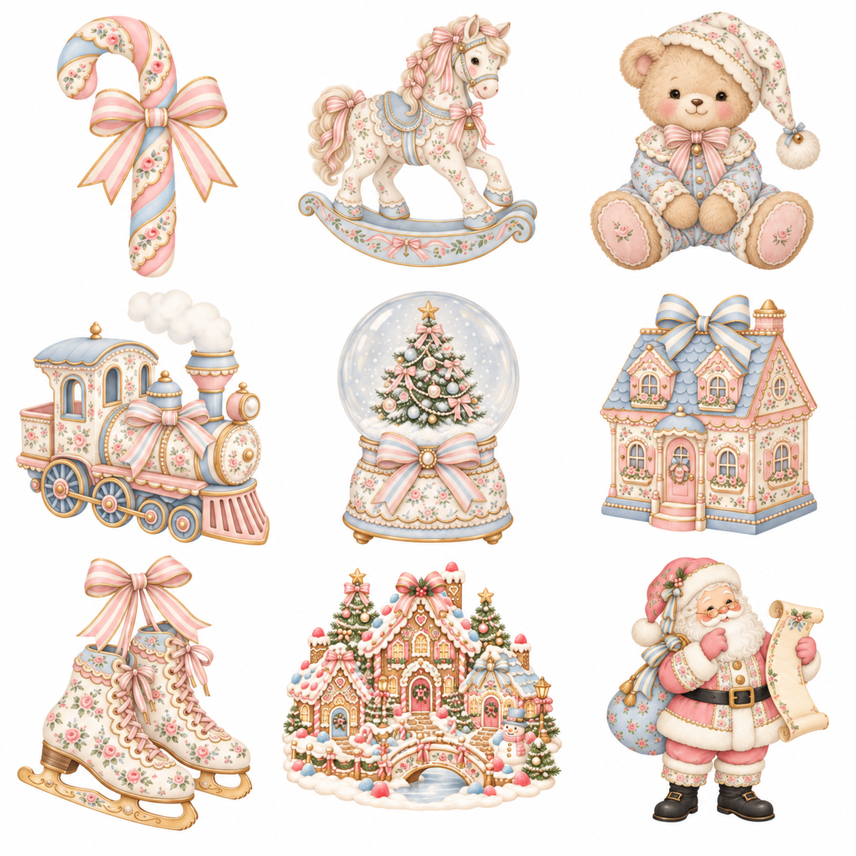 Preppy Christmas Clipart Bundle