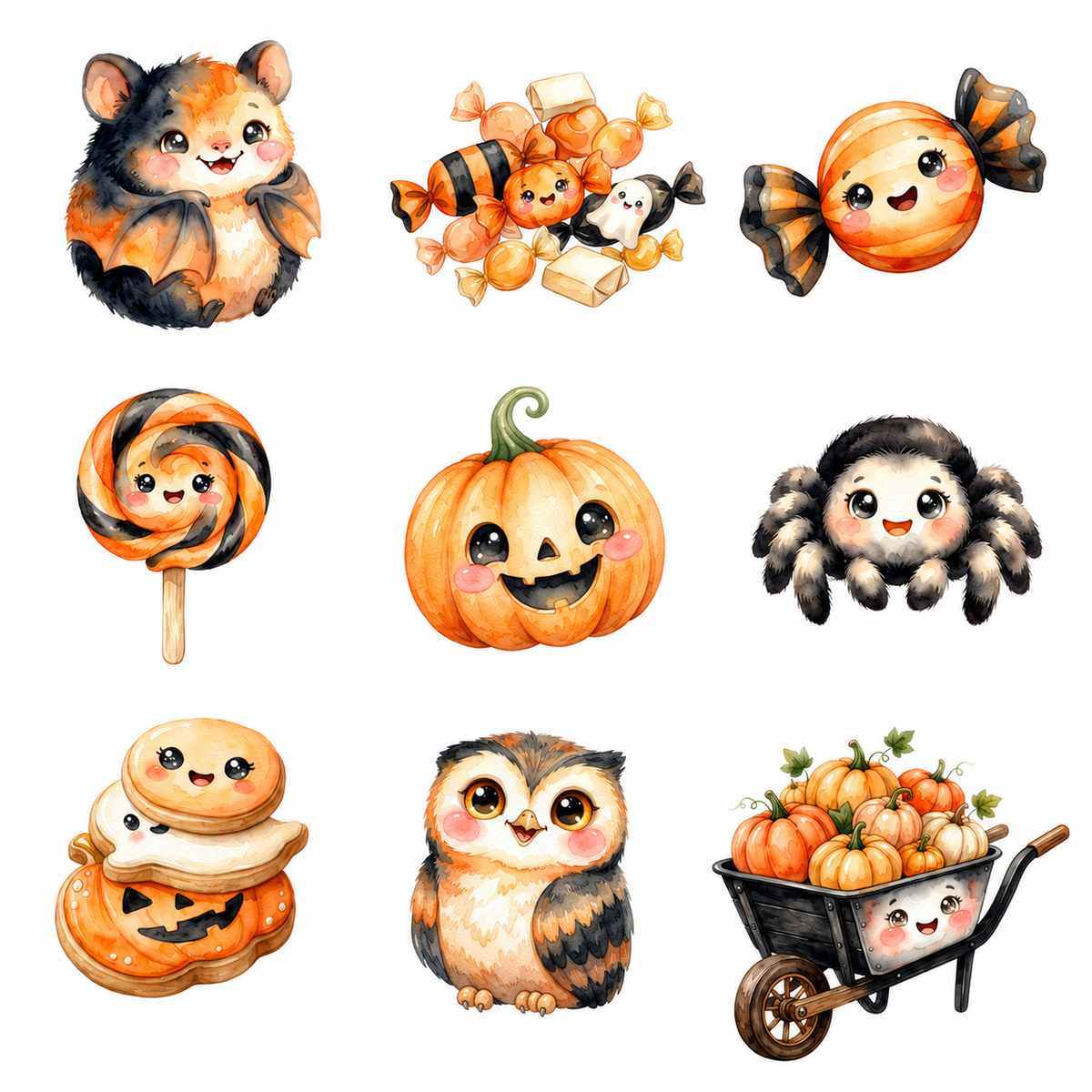 Cute Halloween Clipart Bundle