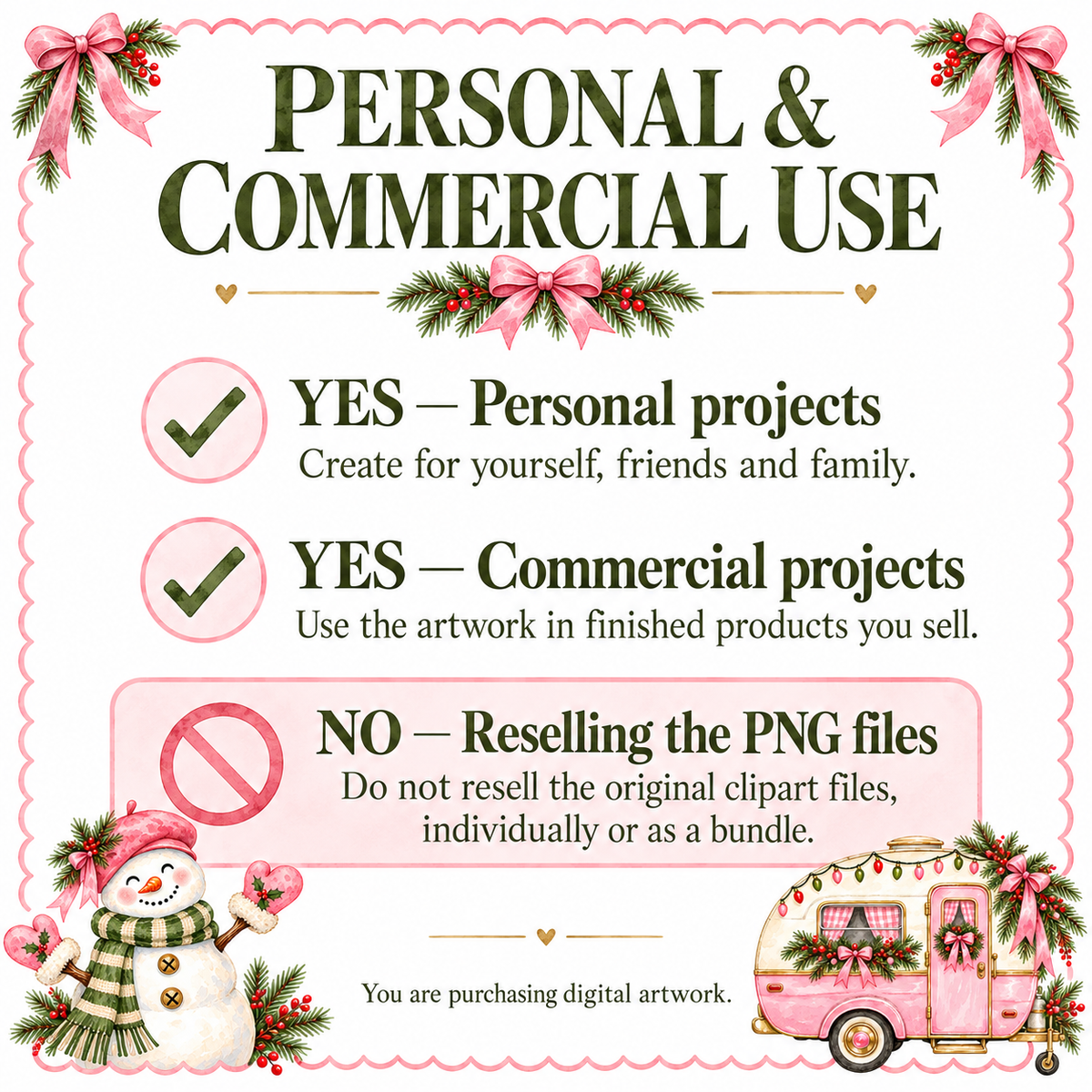 50 Preppy Christmas PNG Set